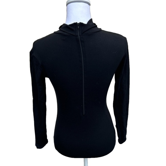 black fitted long sleeve top - Picture 2 of 2